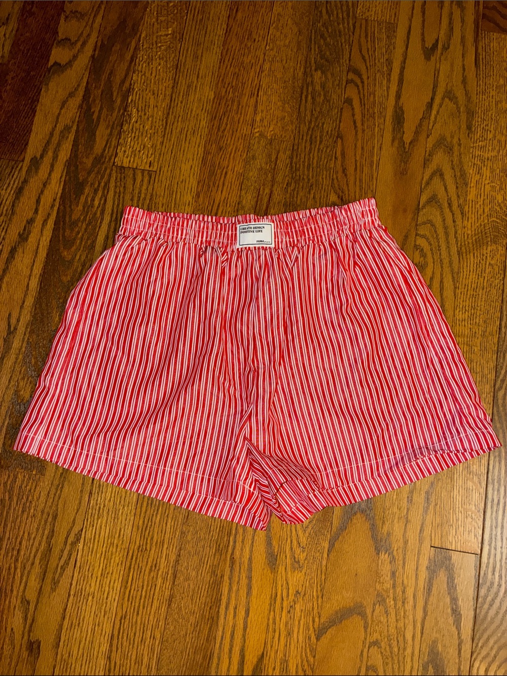 Red and White Striped  Shorts